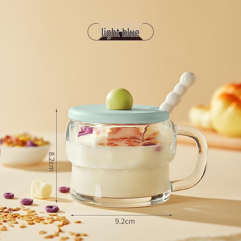 

Shangqi Light Blue Glass Breakfast Mugs (Set of 2)