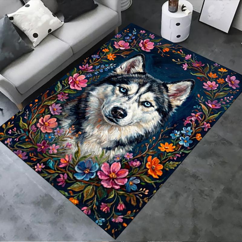 2025 New Husky Dog Carpet Rug for Living Room Bedroom Home Sofa Decoration,Kids play Non-slip Floor Mat65