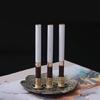3Pcs Vintage Metal Cigarettes Holder Incenses Stick Holder Handcraft Incenses Burners with Flower Base Ashes Catcher