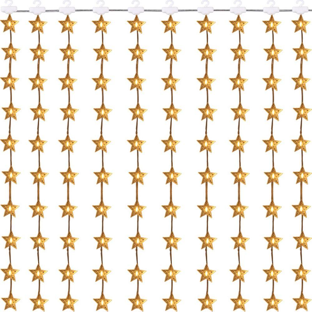 Five-pointed Star Hanging Type Fairy LED Star Lamp Xmas Lighting Curtain String Lights Window Decor