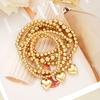 7Pcs/Set Heart Pendant Beaded Bracelets For Women Vintage Chunky CCB Gold Color Bracelets Set New Female Daily Wear Jewelry 2026