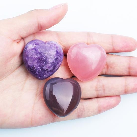 Set de 20 de bucăți pietre prețioase pentru inimă, set de pietre prețioase pentru birou, romantice, naturale, de dragoste, decor, cuarț, set de pietre vindecătoare chakra