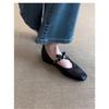 Fashion Vintage Metal Decoration Mary Jane Flats Women Bowknot Square Toe Dress Pumps Elegant Office Brand Designer Shoes Sandals