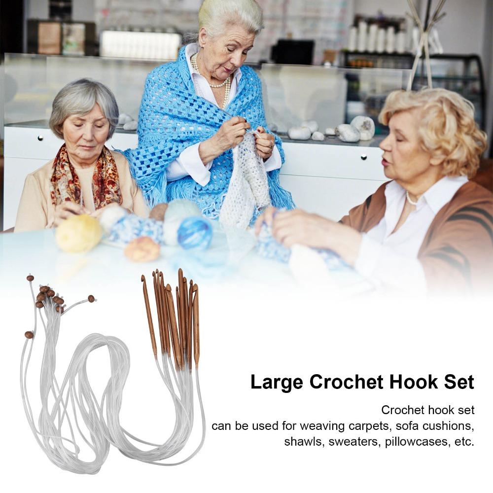 12Pcs Anti Slip Bead Tunisian Knitting Needles Tube Cable Knitting Needle Set For Rug Making