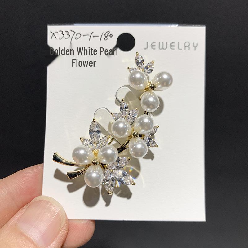 Bo Xin Yun Pearl Flower Brooch: Elegant Shawl  Coat Lapel Pin