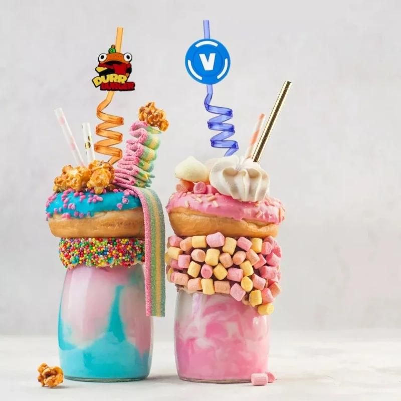 Fortnite Drinking Straws 8Pcs Birthday Party Supplies Reusable Straws Drinking Party Favors Best for Your Kid’s Party