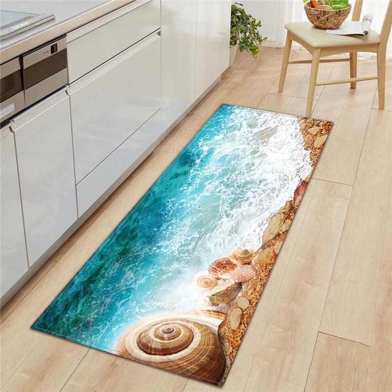 Modern Living Room Balcony Bathroom Carpet Door Mat Bath Mat Beach Stone Shell Kitchen Mat Non-slip Carpet
