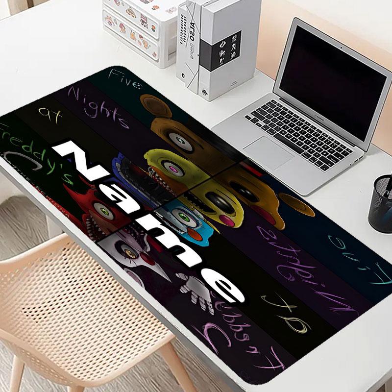Custom Name Personalized Five Nights at Freddy's Pattern Mousepad, Laptop PC Desk Mat, Decorative Desk Mat for Home Keyboard Pad Gift