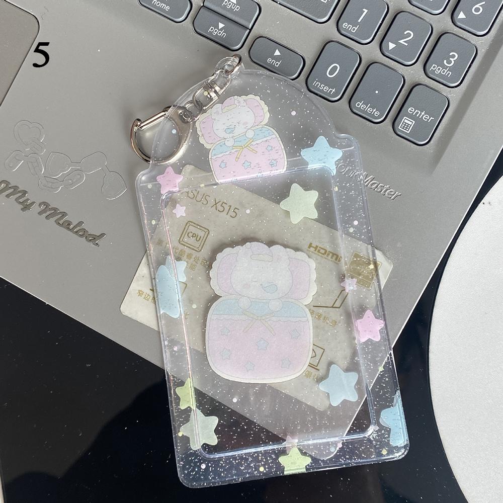 Transparent Glitter 3 Inch Photocard Holder PVC Heart Card Holder Storage Idol Card Display Protective Pendant Photo Card Holder