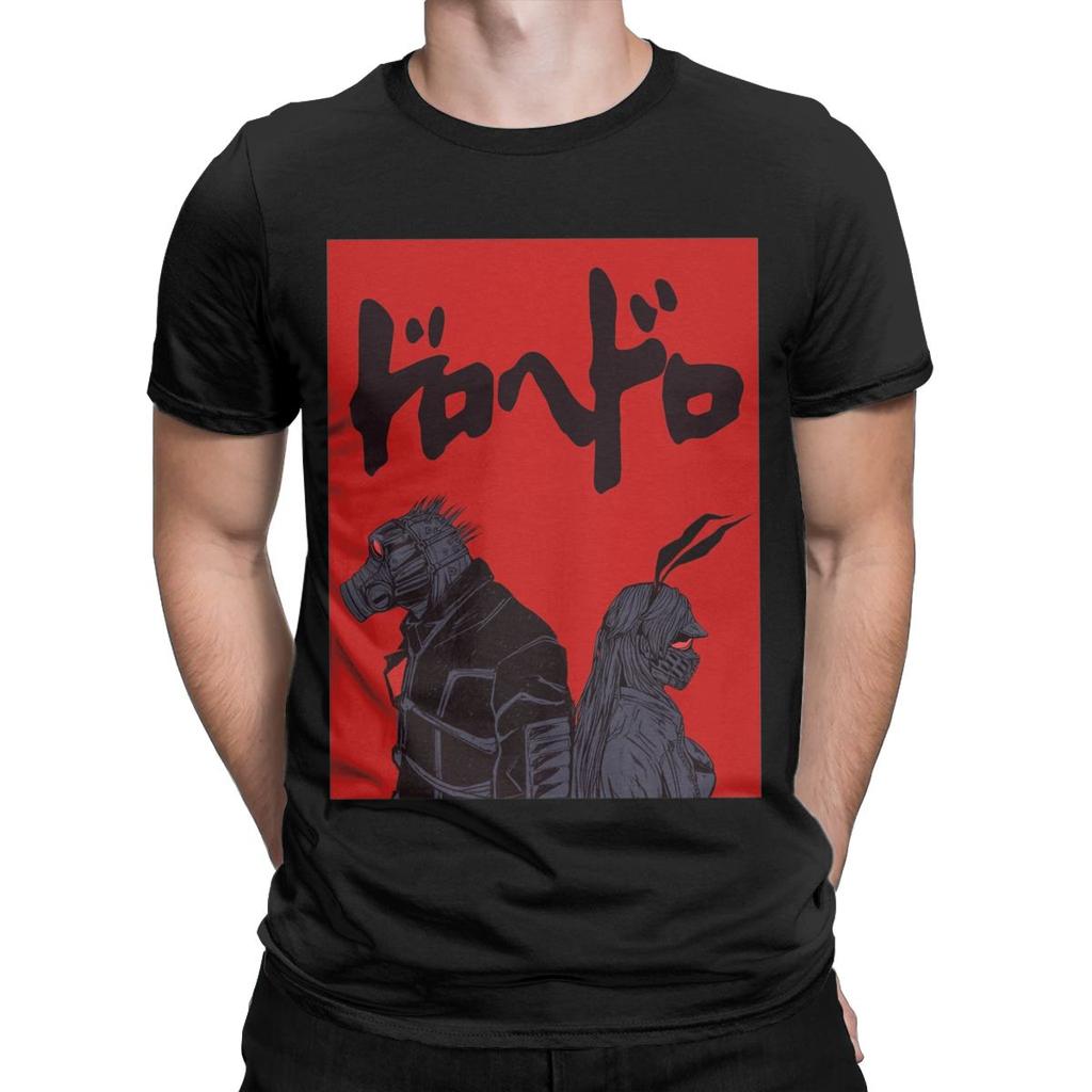 Dorohedoro Caiman And Nikaido Men T Shirts Anime Novelty Tees Short Sleeve Round Neck T-Shirt Pure Cotton Birthday Gift Clothes