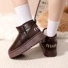 Snow boots women's new winter short cotton boots piled and thickened waterproof leather cotton shoes to keep warm