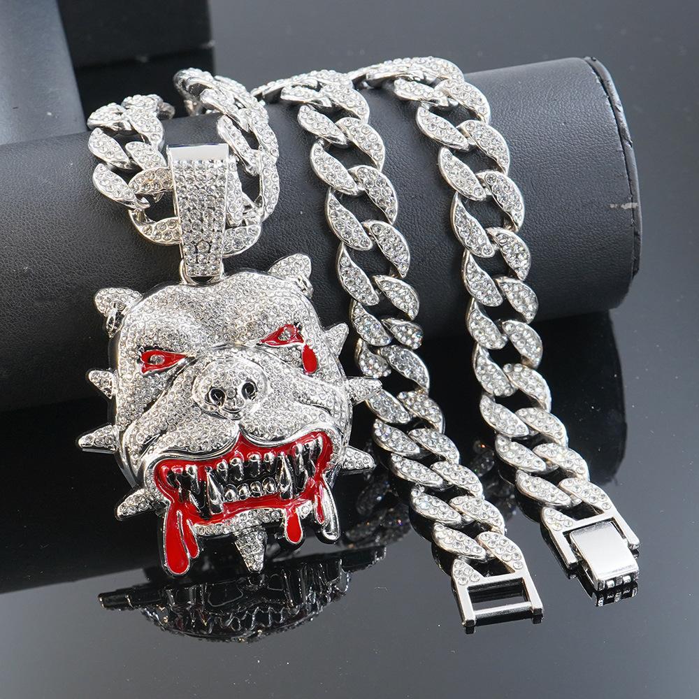 European and American new products are hot-selling hip-hop personality bulldog pendant necklace trend personality fashion cool men's accessories