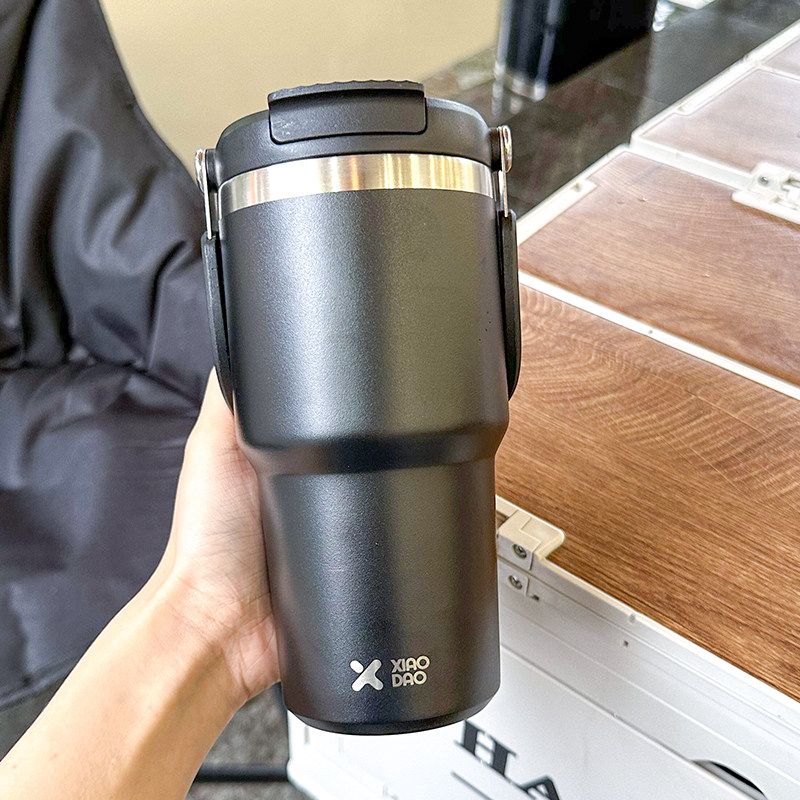 Large Capacity Vacuum Cup 2024 New Arrival Large Ice Cup Portable Vehicle-Borne Cup with Straw Summer Ins Traveling Vacuum Cup