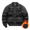 Bomber Jacket Men's Retro Baseball Uniform Multi-pocket Work Jacket Functional Jacket Three-proof Assault Top
