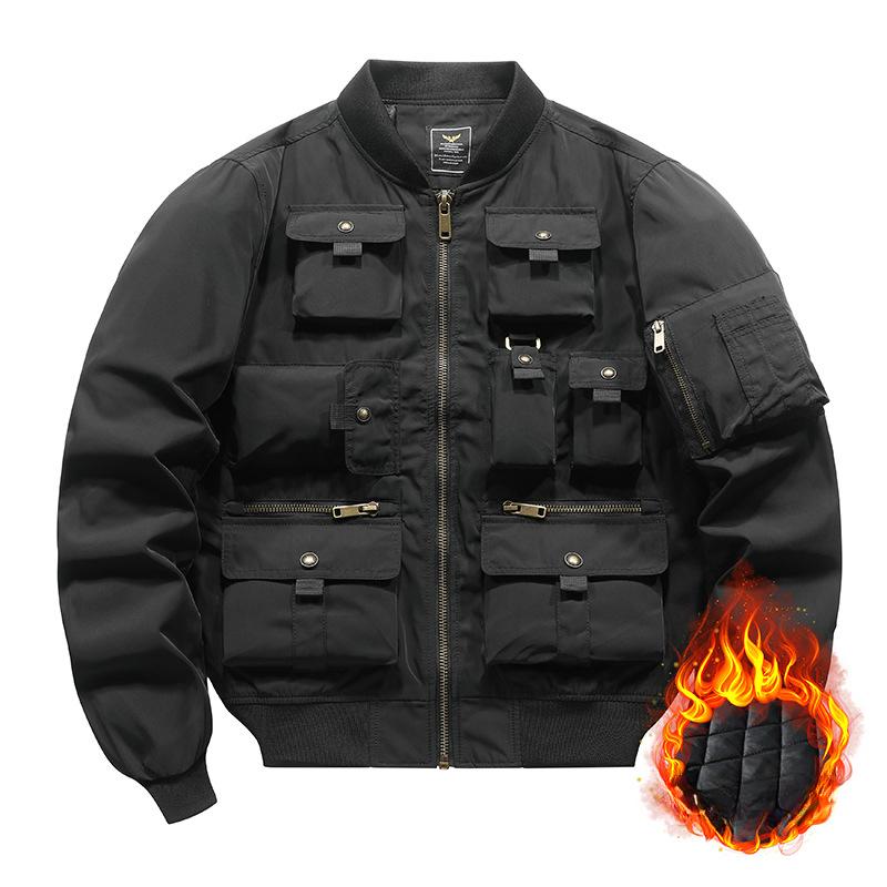 Bomber Jacket Men's Retro Baseball Uniform Multi-pocket Work Jacket Functional Jacket Three-proof Assault Top