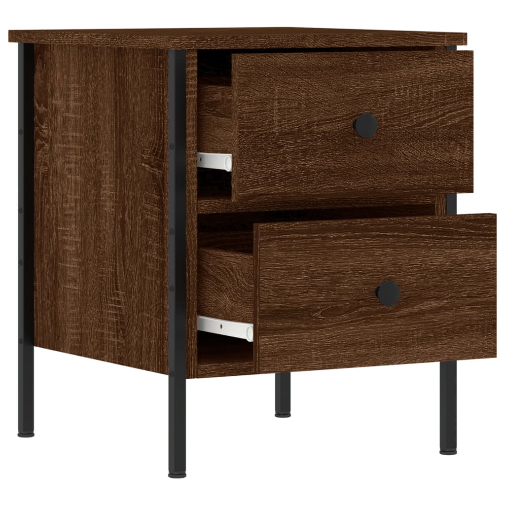 Nightstands (2 Pcs) Brown Oak Effect 40 X 42 X 50 Cm Engineered Wood