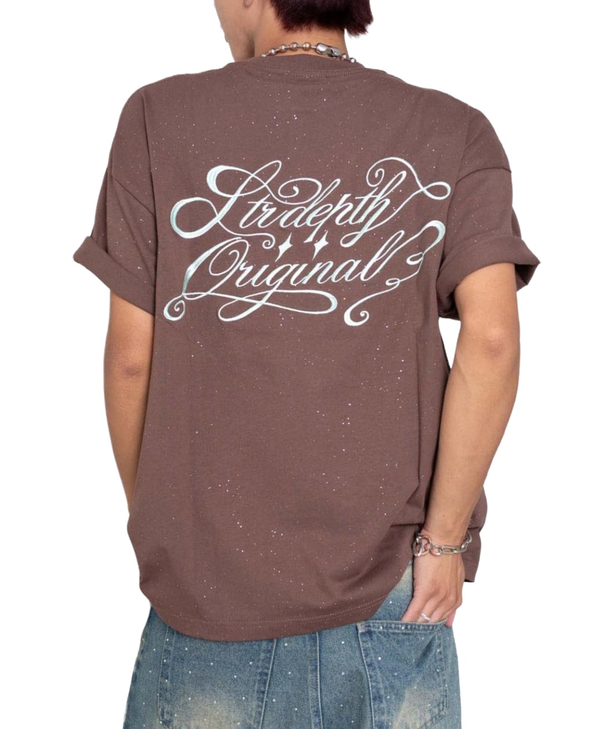 

WEGO Short Sleeve Graphic Summer Casual Size M Men s T-Shirt, Lamé Tee, Top, Brown,