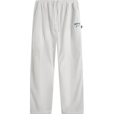 Li Ning Basketball Series Einfarbig Mittelhoch Kordelzug Bequem Atmungsaktiv Gerades Bein Sporthose Herren Unterteile Hellgrau AYKU987-1