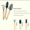3Pcs Shovel Rake Spade Set Small Rake Shovel Spade Wooden Handle Garden Tool Sets Hand Planting Tools for Indoor Gardening