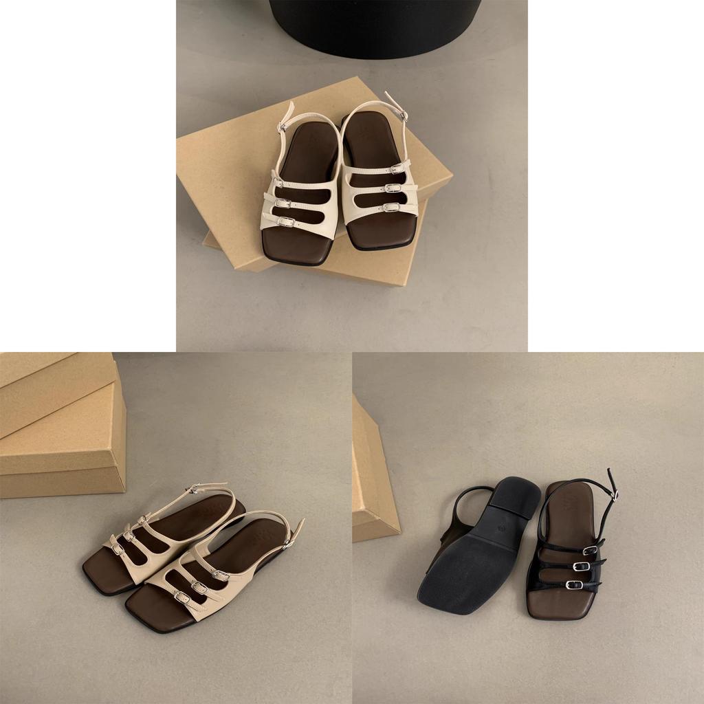 Roma Flat Sandals For Women Summer Fashion Pu Hollow Out Beach Shoes