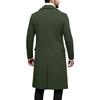 Mens Trench Coat Notch Lapel Double Breasted Peacoat Wool Blend Casual Long Overcoat