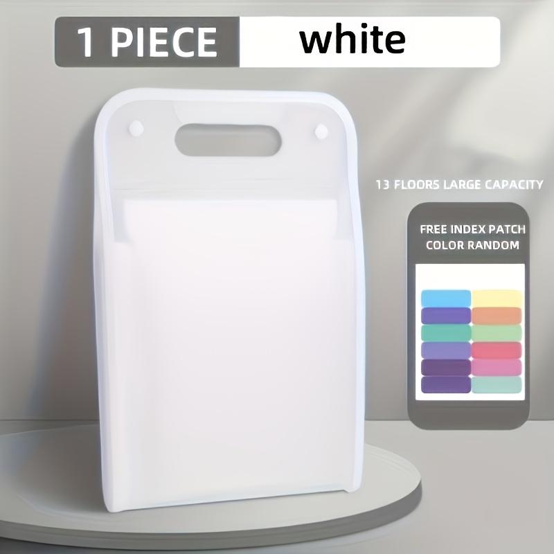 

Expandable File Organizer with 13 Pockets, A4 Size Large Capacity Portable Folder, Suitable for Home, School, Office Supplies 1pc белый