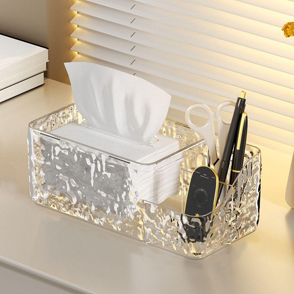 Plastic Desktop Tissue Box Large Capacity Paper Towel Holder Living Room