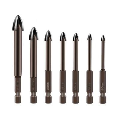 7Pieces Carbide Tipped Hexagonal Shank Tile Drill Bit Set For Precise Drilling On Hard Materials Smooth Surfaces Work