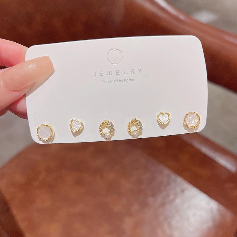 S925 Silver Needle Delicate Zircon Ear Set Small Stud Earrings