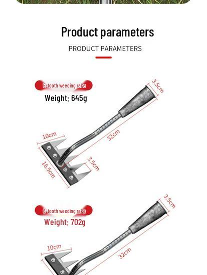 Manganese Steel Five-Tooth Weeding & Planting Rake - Multifunctional Soil Loosening Tool