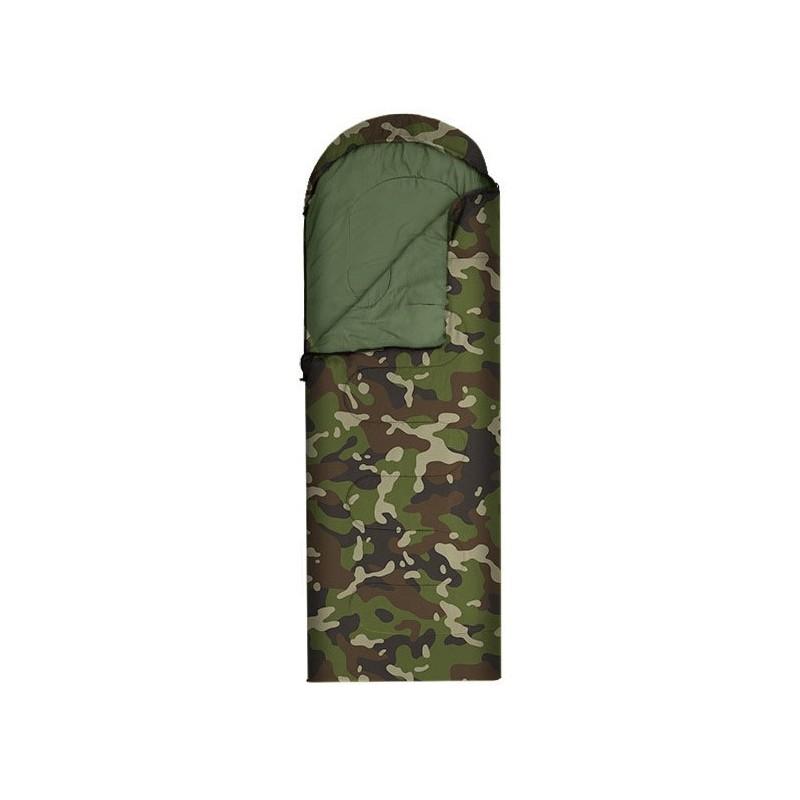 Lightweight Mummy Quilt 2in1 Travel Sleeping Bag with Camouflage Cover, Military Forest
