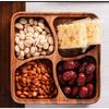 1PC Pallet 20*20*4.5cm Fruit Platter Walnut Wood Snack Tray 4 Compartment Stackable Fruit Bowl Serving Platter Plates Tableware