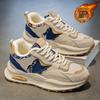 Mens Winter Warm Thick Lined Casual Sneakers Non-Slip Rubber Sole Low-Cut Dad Shoes