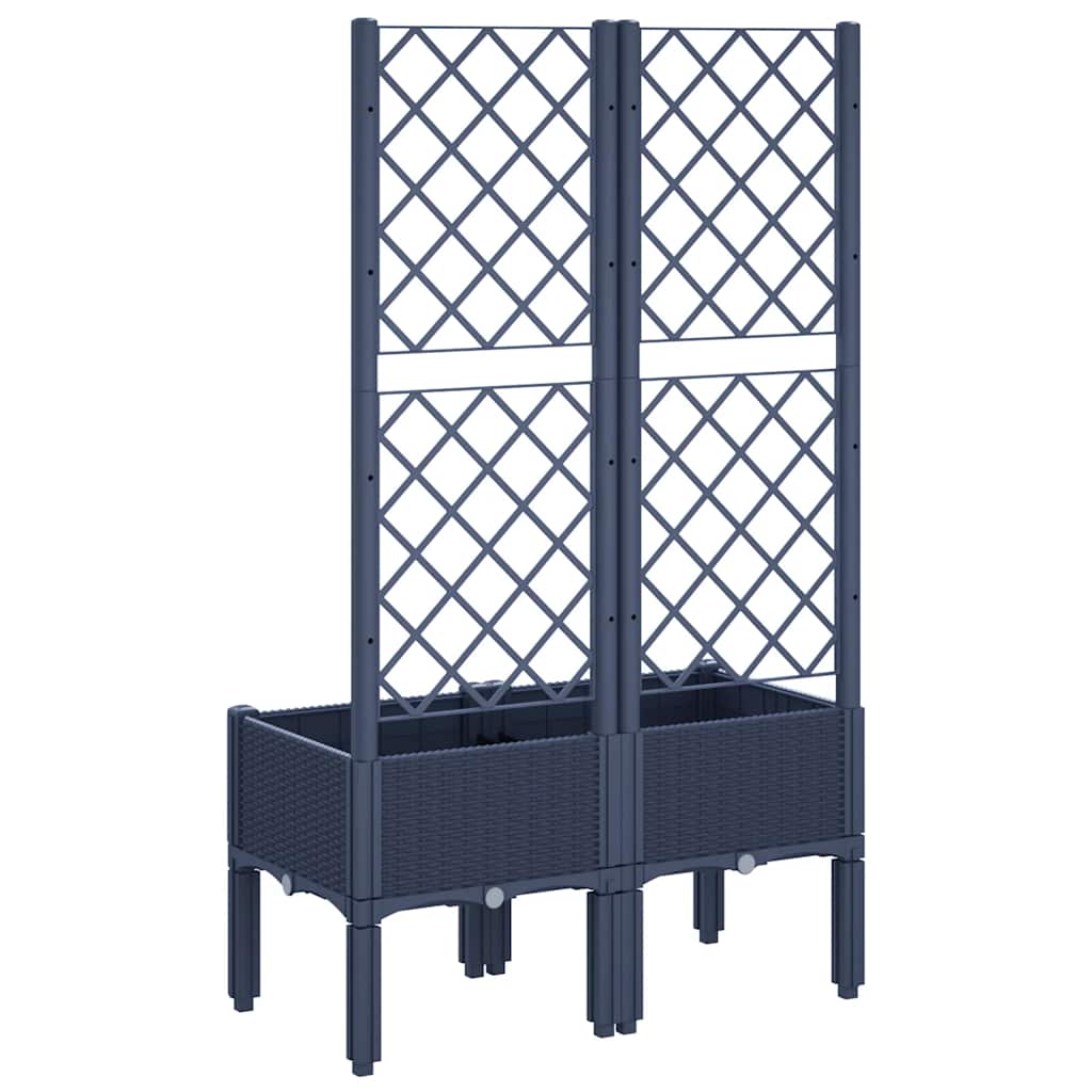 Planter with Trellis Blue Gray 80 x 40 x 142 cm PP