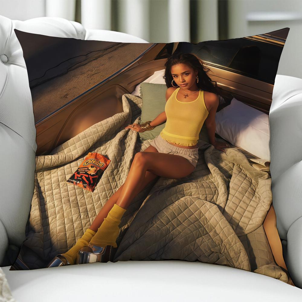 Pop Singer TTyla cushion cover Birthday Anniversary Gifts Double Sided Printed Zipper Cushion Cover Soft Skin Bedding