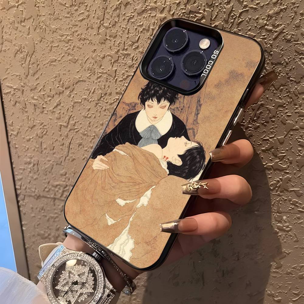 Künstler T-Takato Yamamoto Handyhülle für iPhone 17,16,15,14,13,12,11,Pro,XS,Max,Plus,Mini,SE Schwarze Candy Matte Stoßfeste Hülle