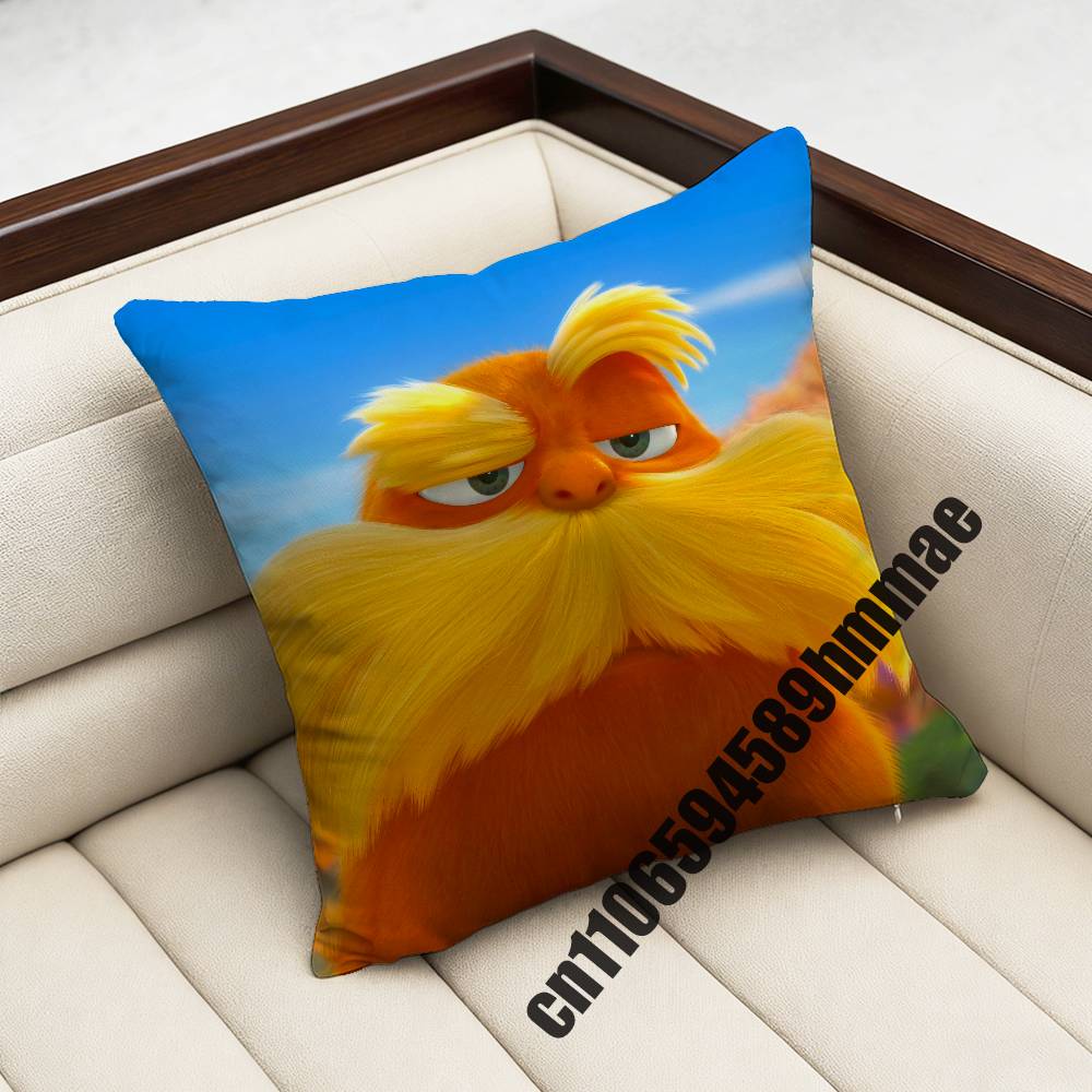 For L-Lorax Onceler Once Ler Throw Pillow Case Sham 45X45Cm 40X40Cm Square Car Pillowcase Pad Cushion Cover