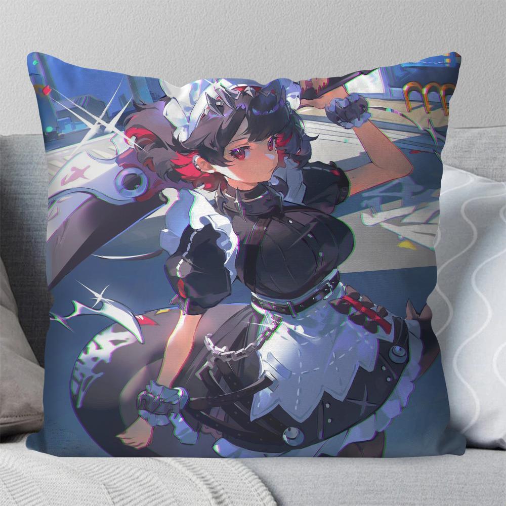 Spiel Zenless Zone Zero Ellen Joe Kissenbezug Quadratisches Kissen Schlafzimmer Sofa Freizeit Komfort Kissen Wohnzimmer Heimdekoration 40X40