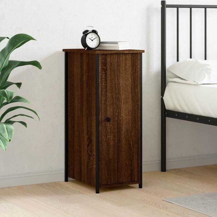 VidaXL Bedside Table Brown Oak 32x42x80 Cm Engineered Wood 825971