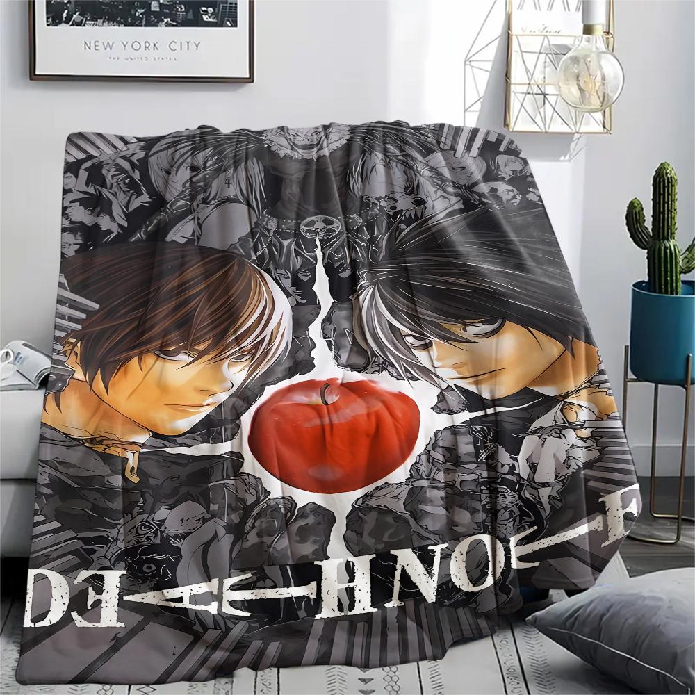 1PC Death Note Print Flannel Blanket, High Quality All Seasons, Home Decor, Warmth and Comfort, Perfect for Christmas Gifts