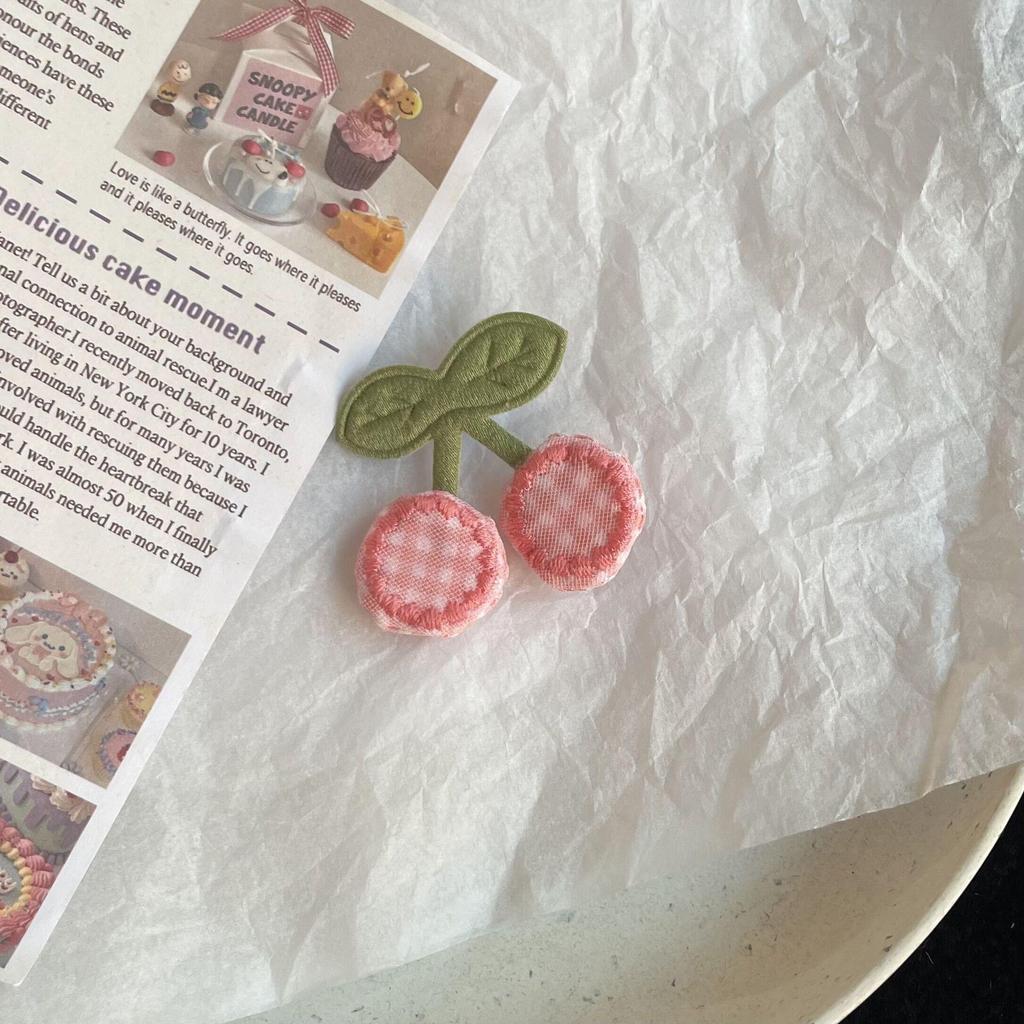 Pink Strawberry Cherry Heart Hair Clip for Girls - Cute and Sweet Asian-Inspired Hair Accessory