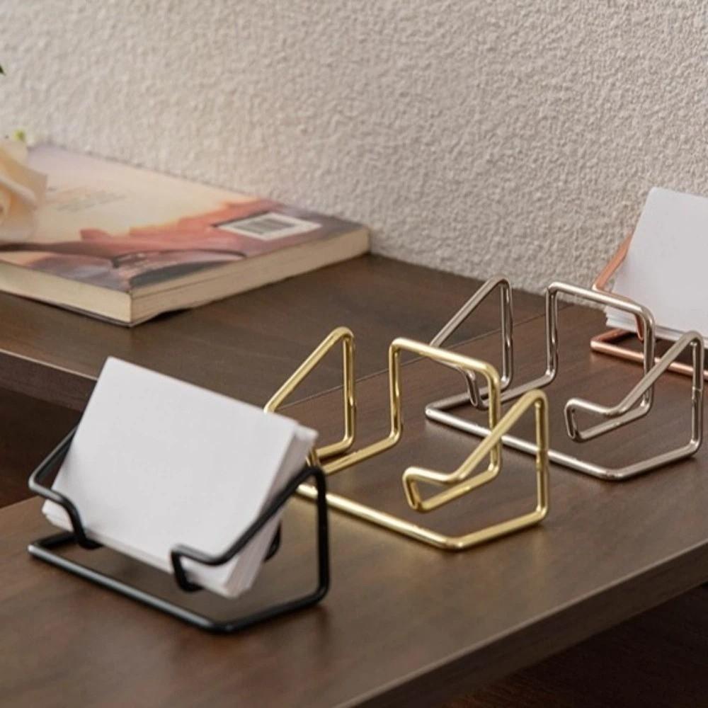 Metal Name Card Stand Rustproof Photo Stand Simple Business Card Holder Front Desk