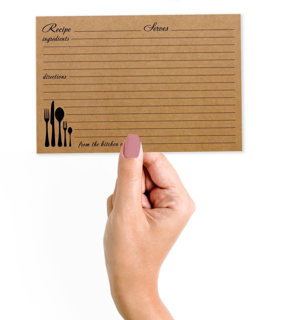 Inkdotpot Karta Przepisu 6x4 cala Jednostronne Karty z Projektami Przepisów Klasyczne Kraftowe Karty Przepisów Ślub-Wieczór Panieński-Baby Shower- Zestaw