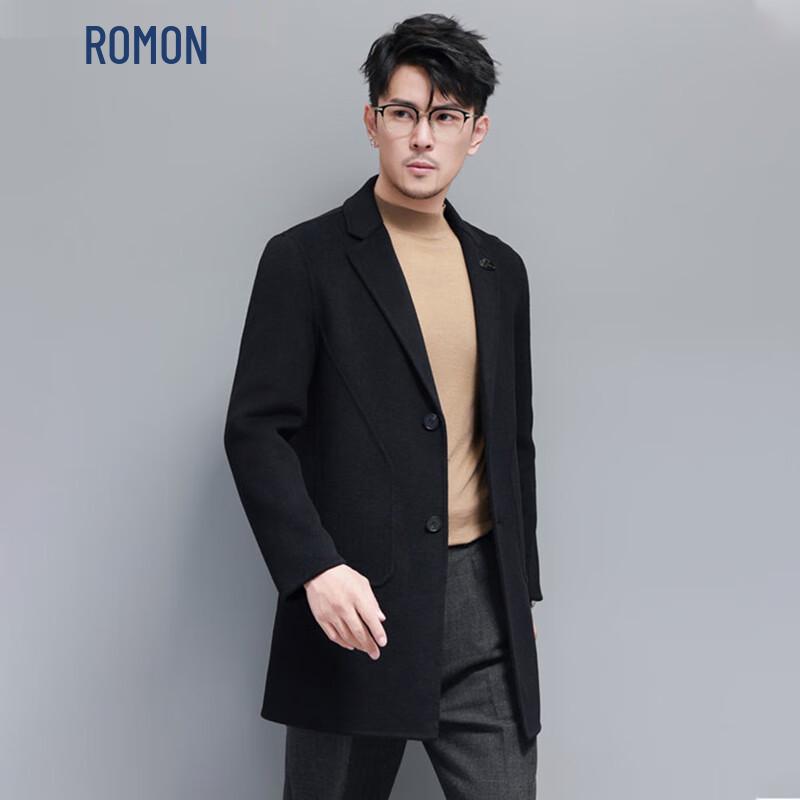 

ROMON Men s Double-Faced Wool Blend Mid-Length Overcoat XL