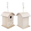 Mini Outdoor Wooden Bird House Nesting Cage Accessory for Garden Patio Decoration Ornament