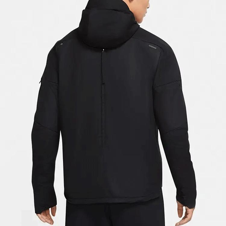 Nike Solid Running Casual Jacket Men Jackets Black CU7890-010