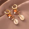 Fashion Forward Gold-plated Shell Mushroom Earrings For Women Street Style