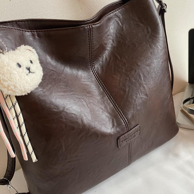 Vintage Shoulder Bag Soft Leather Women's Large Capacity Tote Bag