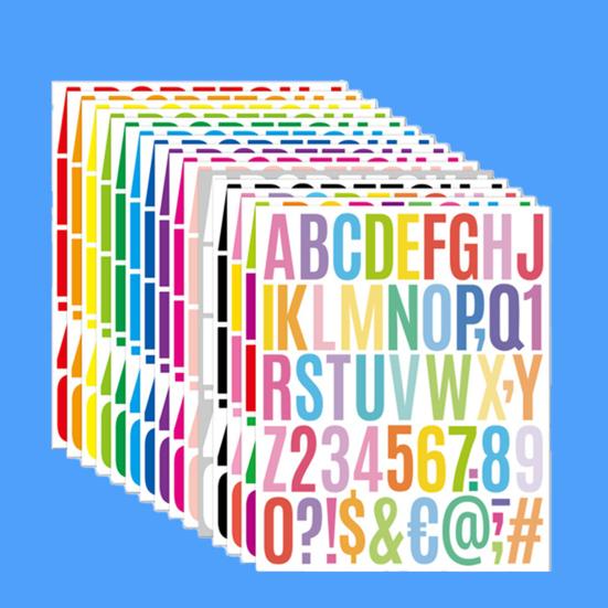 500 Pcs Letter Stickers 2 Inch Self Adhesive PVC Stickers Waterproof Alphabet Decals Mailbox Numbers Labels for Water Bottle