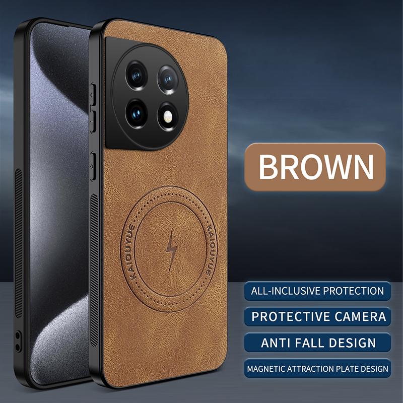 For OnePlus Ace 2/OnePlus Ace 2V Case Simple Stylish Magnetic Suction Luxury Leather Skin-friendly Anti-drop Cover For 1+ Ace2V